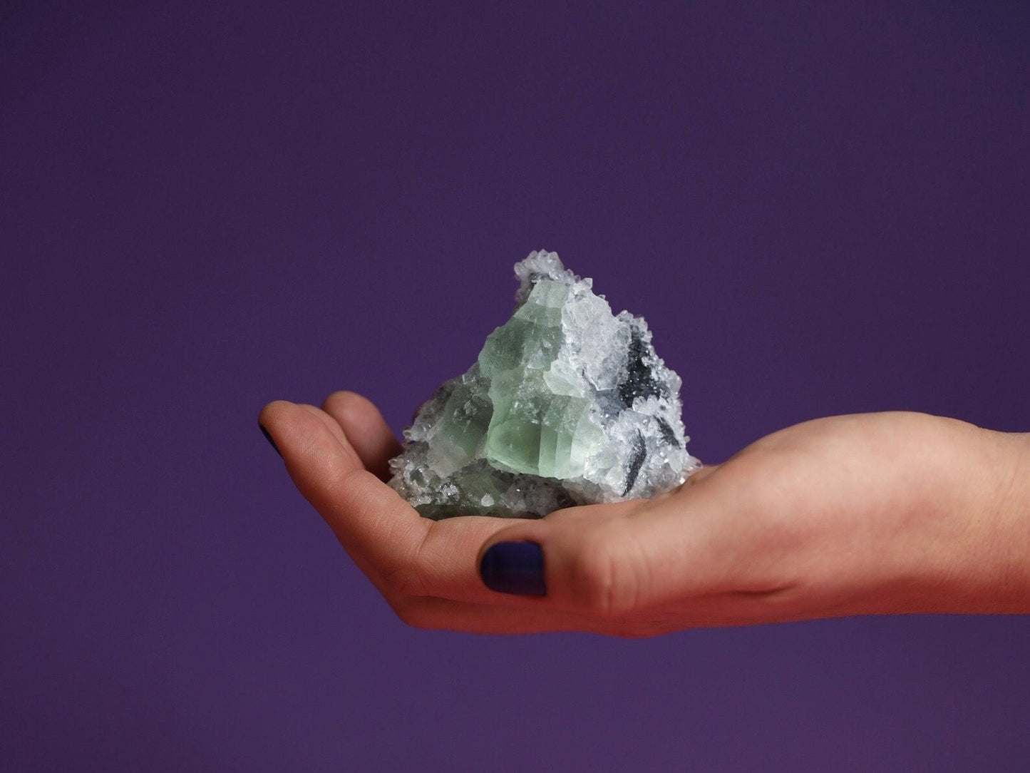 Green Fluorite and Grey Quartz Cluster Specimen